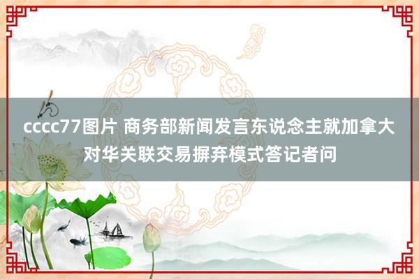 cccc77图片 商务部新闻发言东说念主就加拿大对华关联交易摒弃模式答记者问